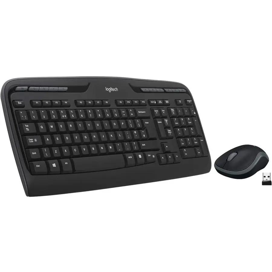 Logitech MK320 Wireless Keyboard and Mouse Combo for Windows, 2.4 GHz Wireless with a Nano USB-Receiver, Portable Mouse, Multimedia Keys