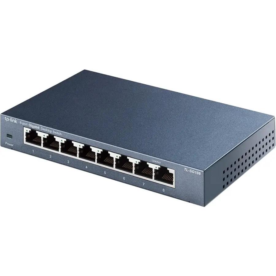 TP-Link TL-SG108 8-Port Gigabit Unmanaged Ethernet switch, blue metal chassis