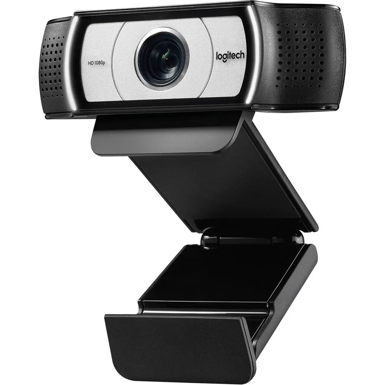 Logitech C930e webcam with black and silver body