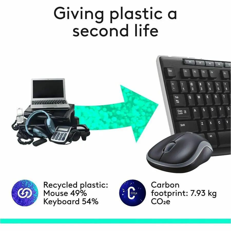 Logitech MK270 Wireless Keyboard and Mouse Combo for Windows, 2.4 GHz Wireless, Compact Mouse, Black