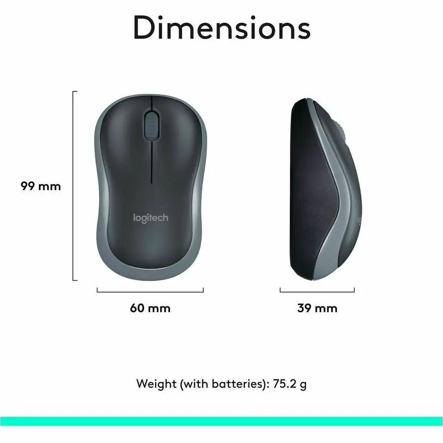 Logitech MK270 Wireless Keyboard and Mouse Combo for Windows, 2.4 GHz Wireless, Compact Mouse, Black