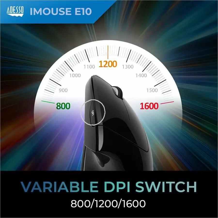 Adesso 2.4 GHz Wireless Vertical Ergonomic Mouse