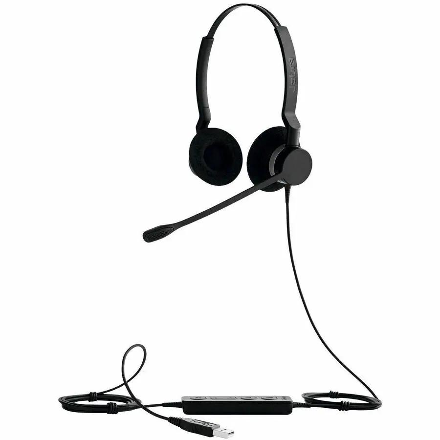 Jabra Biz 2300 USB UC Duo headset, black, with inline control and USB cable
