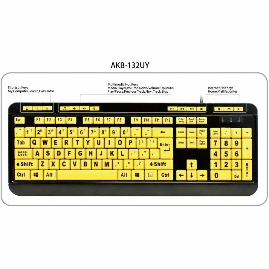 Adesso Luminous Large Print Desktop Keyboard