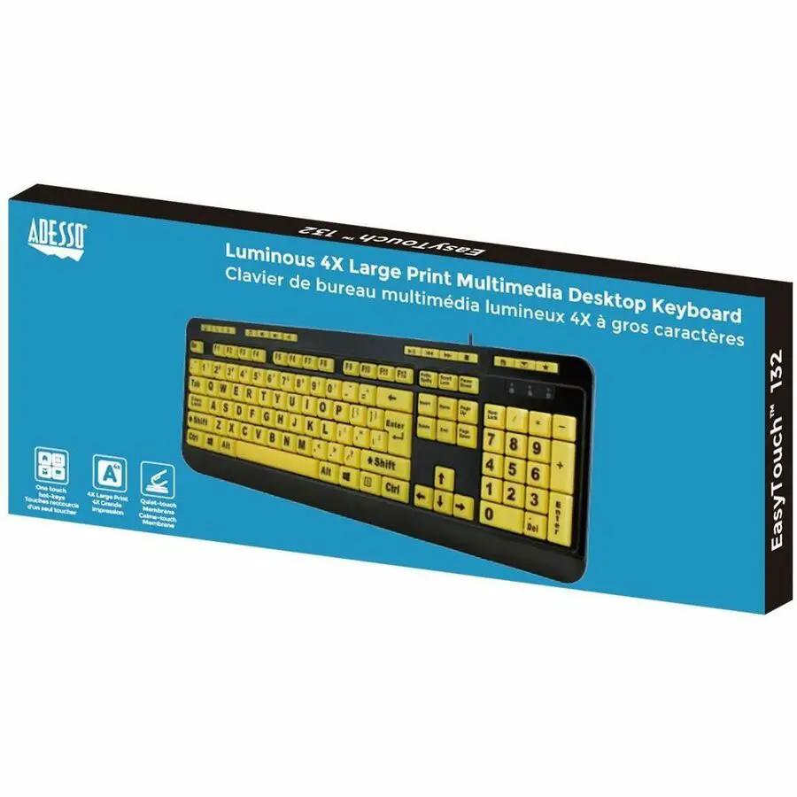 Adesso Luminous Large Print Desktop Keyboard