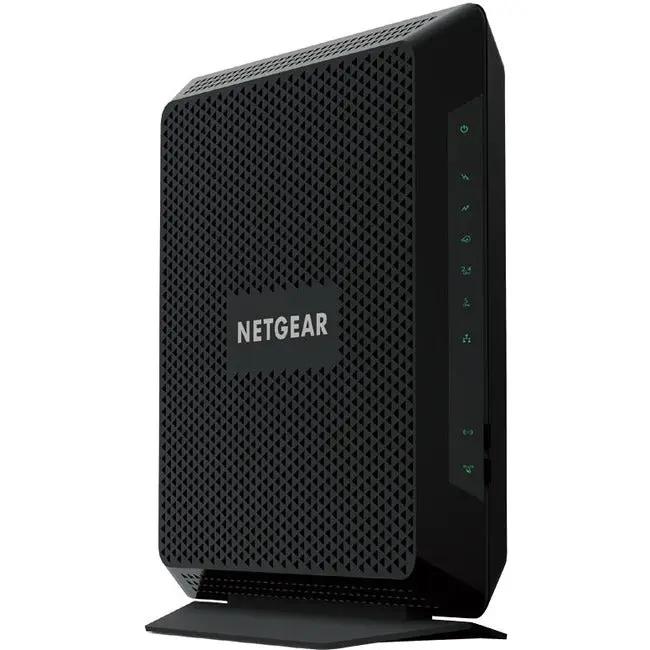 Netgear Nighthawk C7000 Gigabit Gateway, black cable modem/router with NETGEAR logo