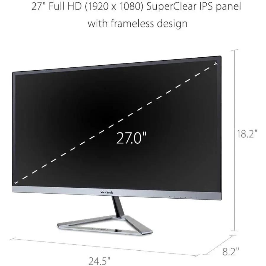 ViewSonic VX2776 27-inch 1080p IPS monitor on silver stand