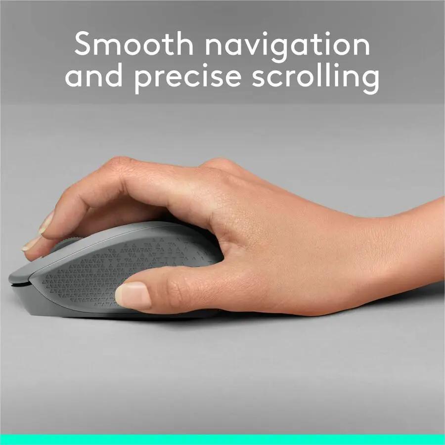 Logitech M330 SILENT PLUS Wireless Mouse, 2.4GHz with USB Receiver, Optical Tracking, Quiet & Lightweight, Gray