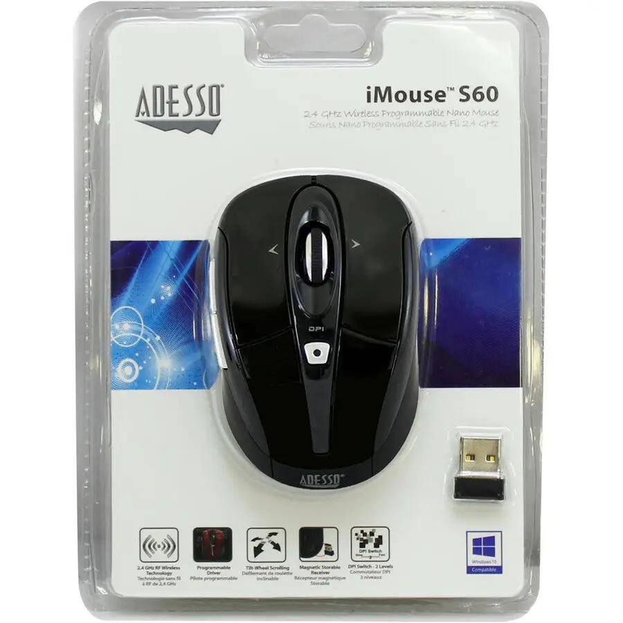 Adesso iMouse S60B 2.4 GHz Wireless Programmable Nano Mouse