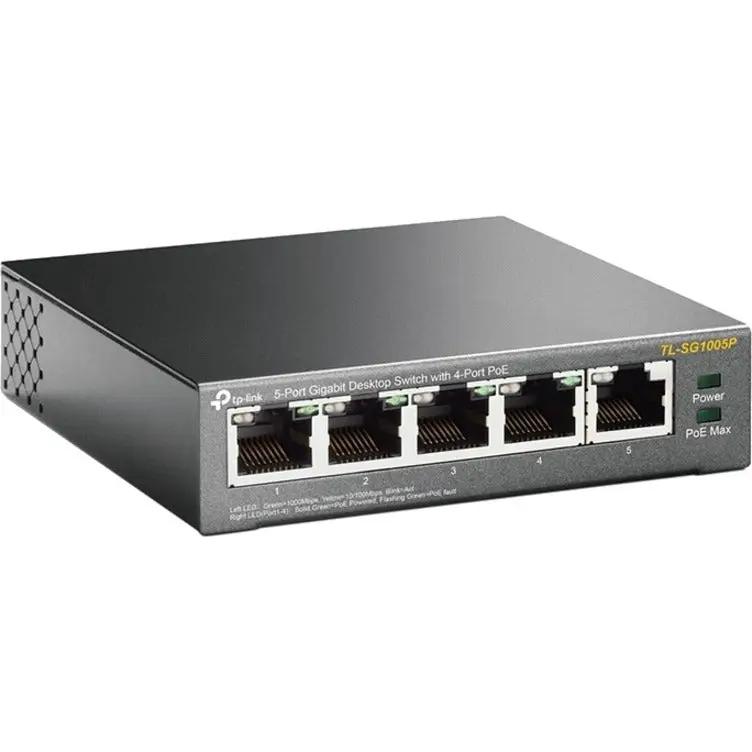 TP-Link TL-SG1005P 5-Port PoE unmanaged switch with desktop metal enclosure