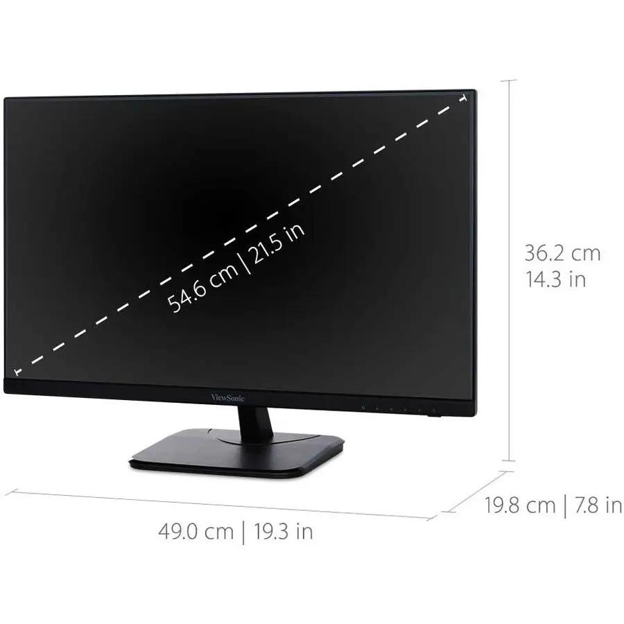 ViewSonic VA2256 22-inch IPS monitor in black on stand.