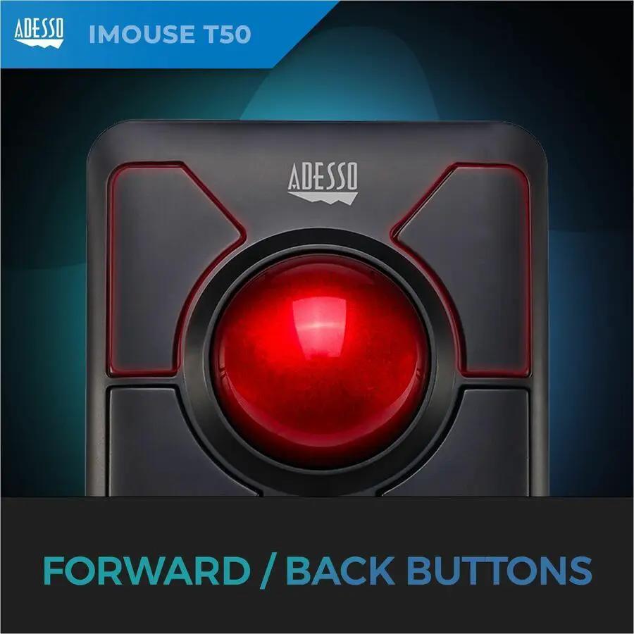 Adesso iMouse T50 Wireless Programmable Ergonomic Trackball Mouse