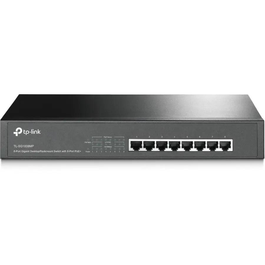 TP-Link TL-SG1008MP 8-Port Gigabit PoE switch in a black metal chassis