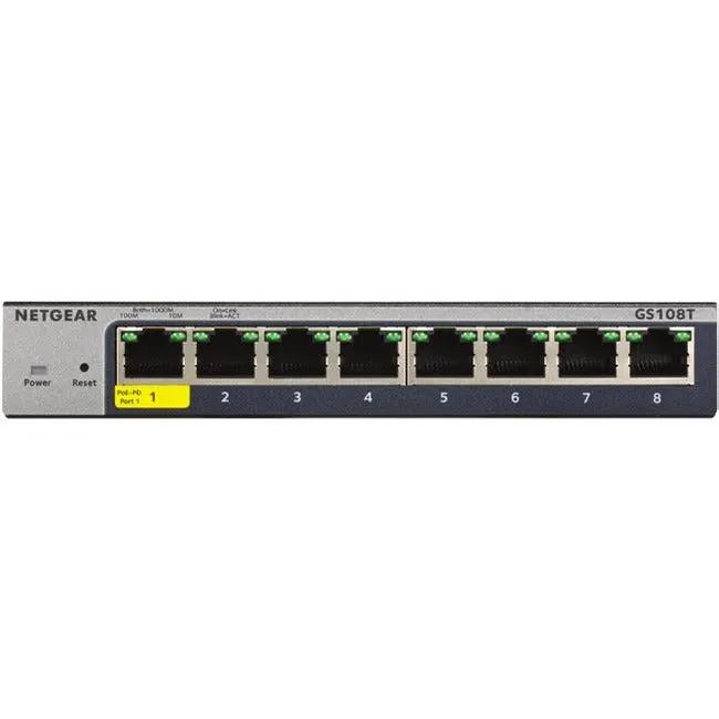 Netgear GS308 8-Port Gigabit Smart Managed Switch, NETGEAR, blue-gray metal chassis