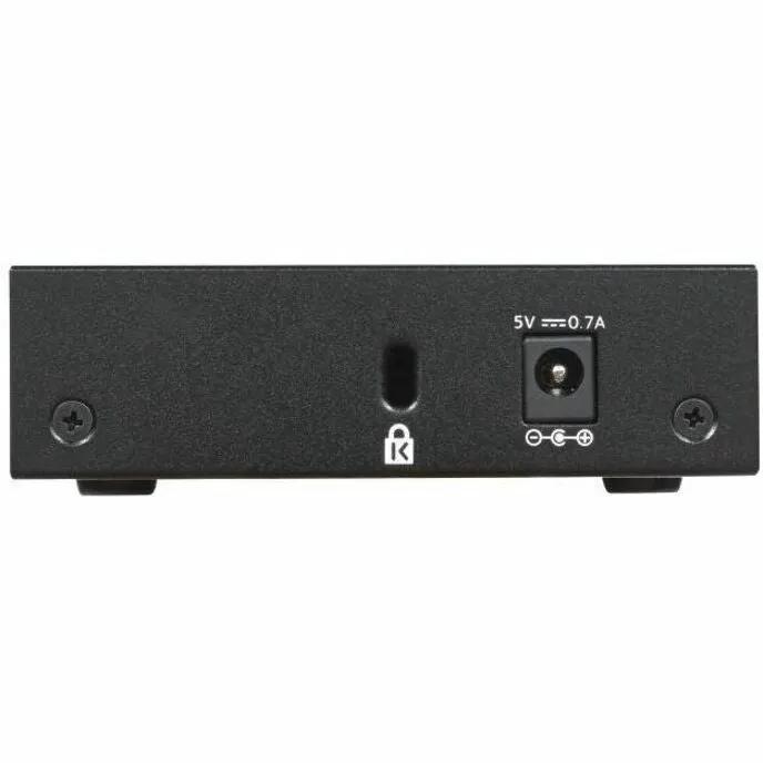NETGEAR GS305 5-Port Gigabit Unmanaged Switch, black enclosure back view