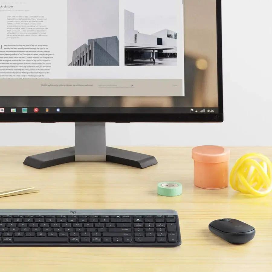 Logitech MK470 Slim Wireless Keyboard and Mouse Combo - Modern Compact Layout, Ultra Quiet - Graphite