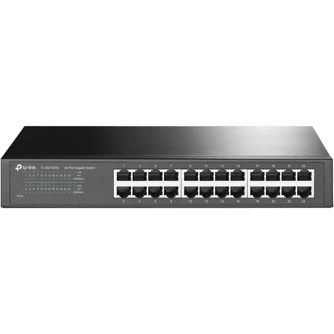TP-Link TL-SG1024S 24-Port Gigabit Managed Switch in black rackmount chassis