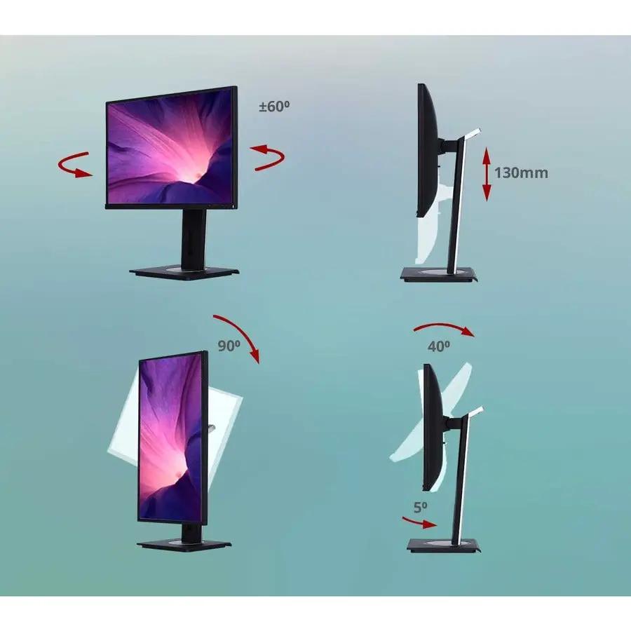 ViewSonic VG2448-PF 24-inch IPS monitor, black with ergonomic stand and built-in privacy filter