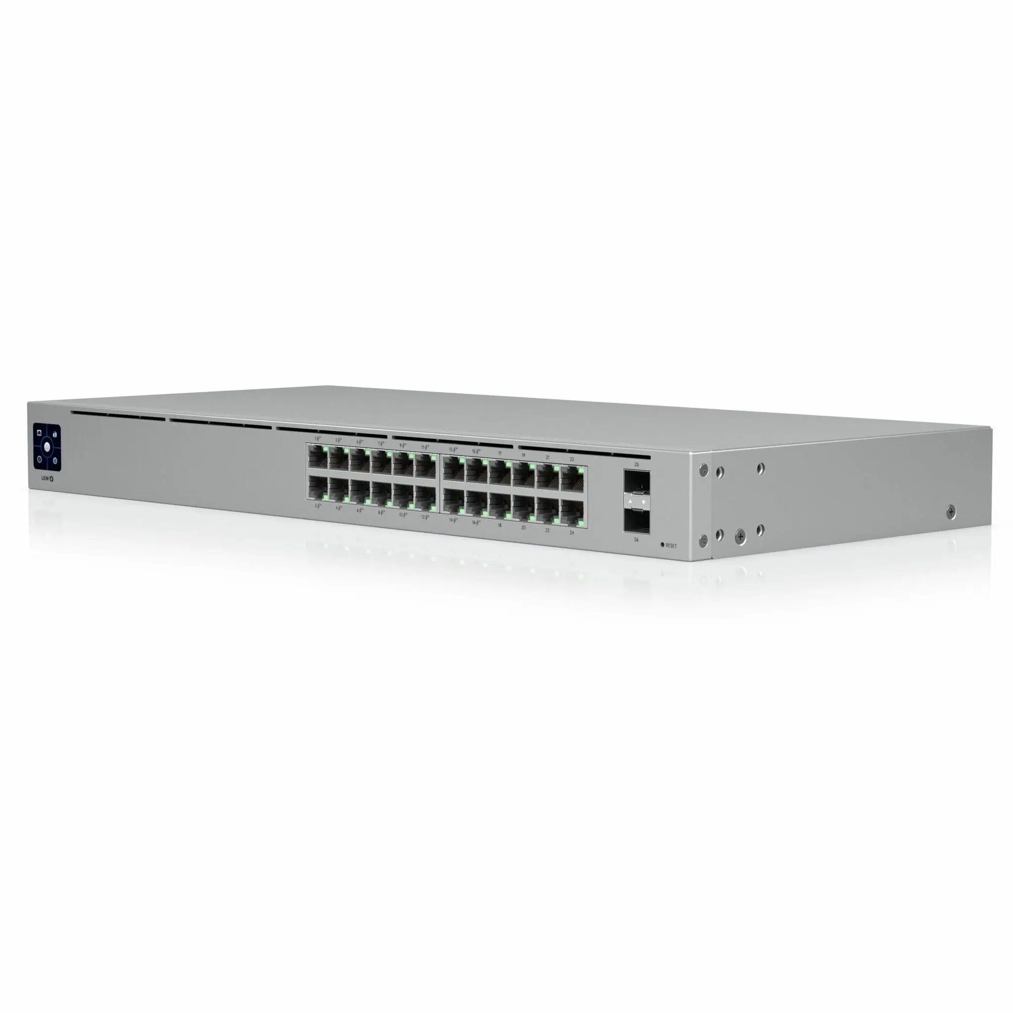 Ubiquiti UniFi USW 24-Port Gigabit PoE SFP Switch; metal rack-mount Ethernet switch with 24 PoE ports