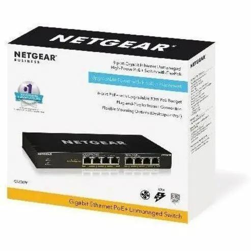 NETGEAR GS308PP 8-Port Gigabit PoE+ Unmanaged Switch, black