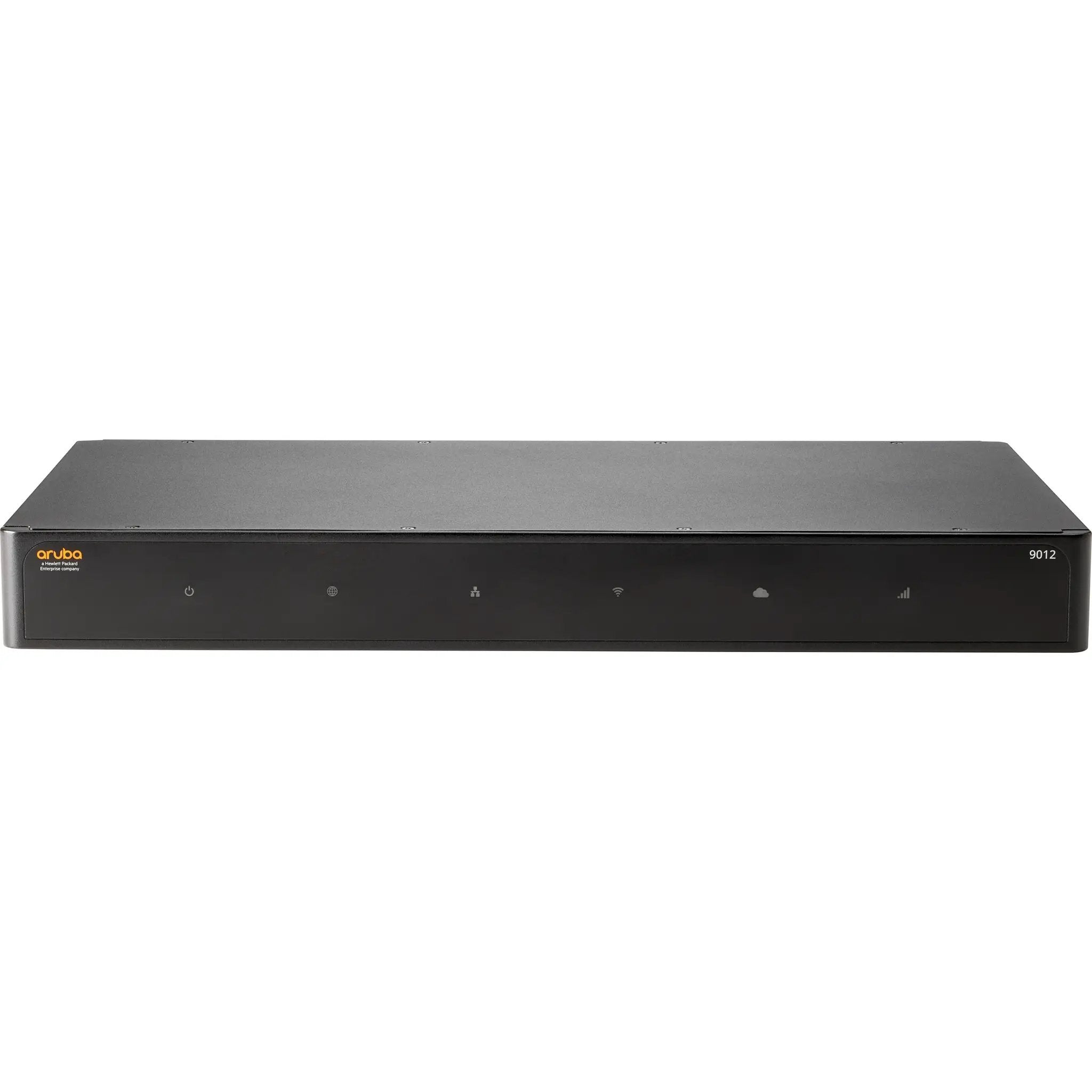 Aruba 9012 Gateway, black metal chassis with Aruba logo on the front