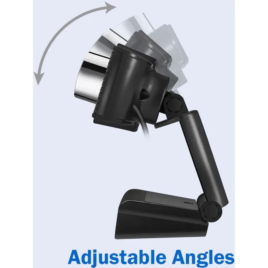 Adesso CyberTrack H4 USB webcam on an adjustable arm with tripod mount, black