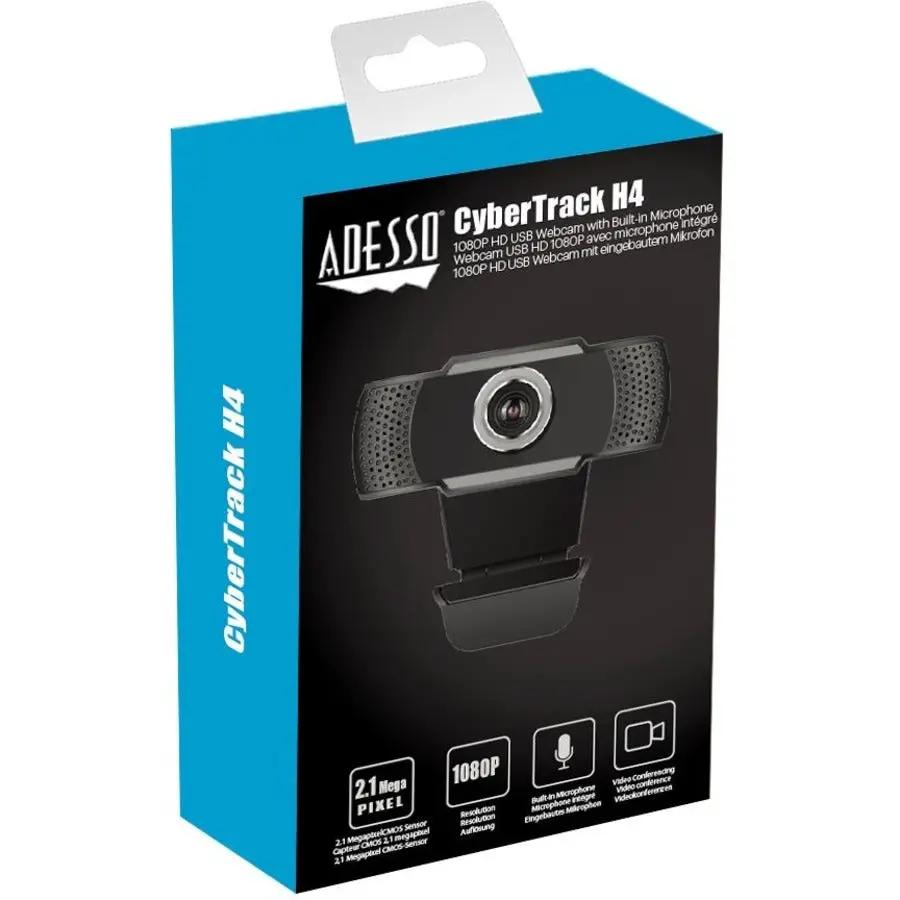 Adesso CyberTrack H4 1080P USB webcam in blue retail box