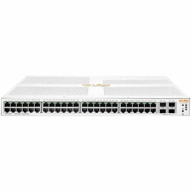 HPE Instant On 1930 48-port SFP+ managed switch, 1U rack-mount front view with Aruba logo visible