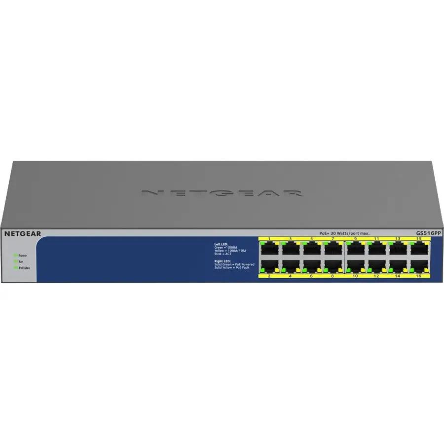 NETGEAR ProSAFE GS516PP 16-port Gigabit PoE+ unmanaged switch