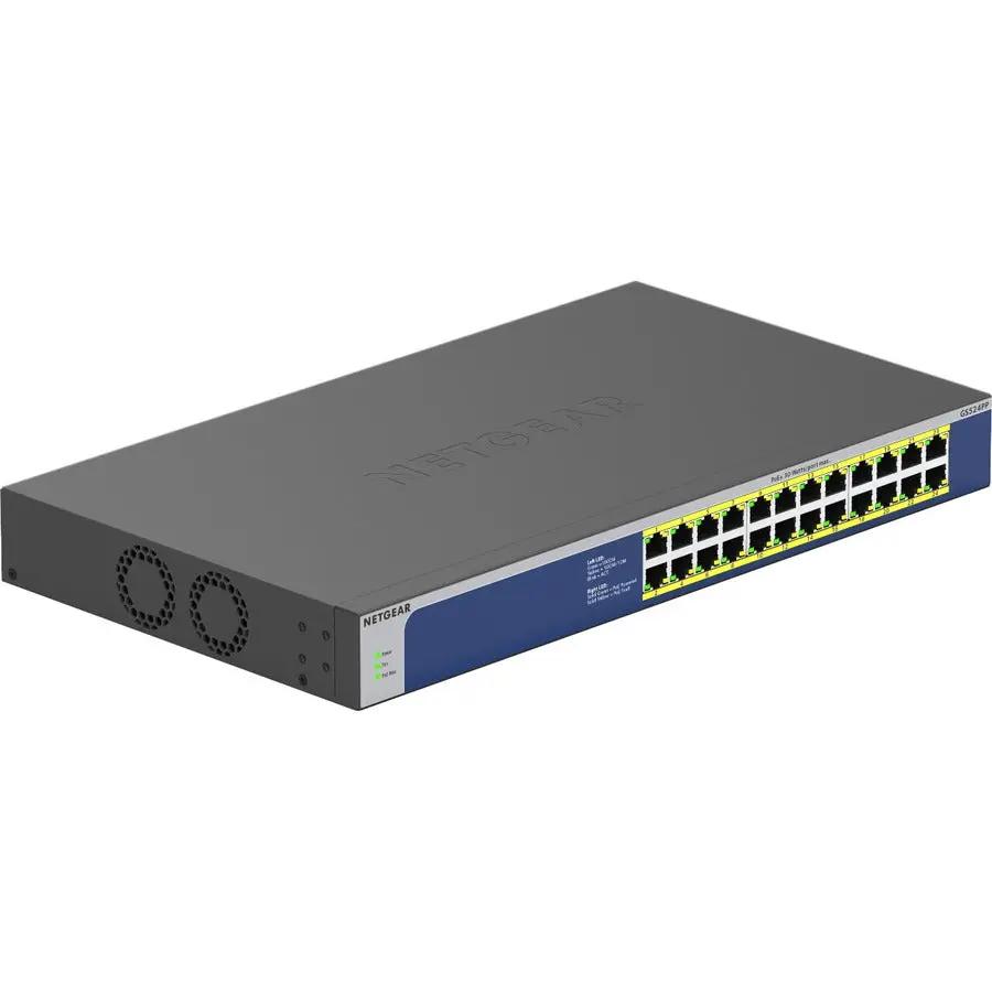 NETGEAR ProSafe GS524PP 24-port PoE+ switch with blue front panel