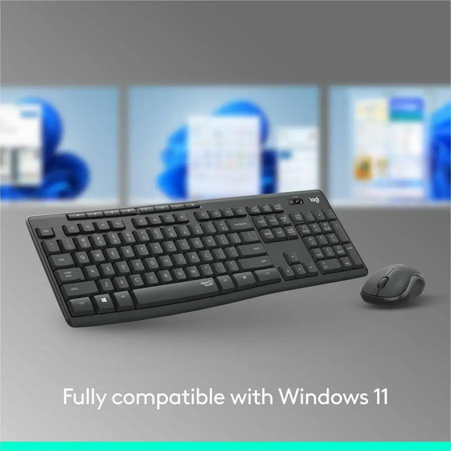 Logitech MK295 Silent Wireless Mouse & Keyboard Combo with SilentTouch Technology, Full Numpad, Off-white