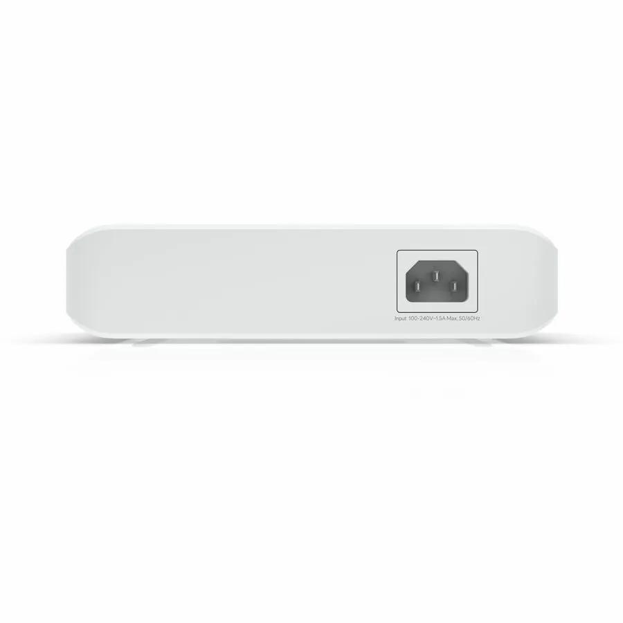 Ubiquiti UniFi USW-Lite-16-PoE 16-Port Gigabit PoE switch, white rear IEC power inlet