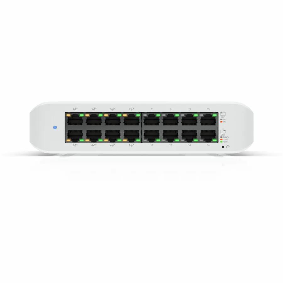Ubiquiti UniFi USW-Lite-16-PoE 16-Port Gigabit PoE switch, white