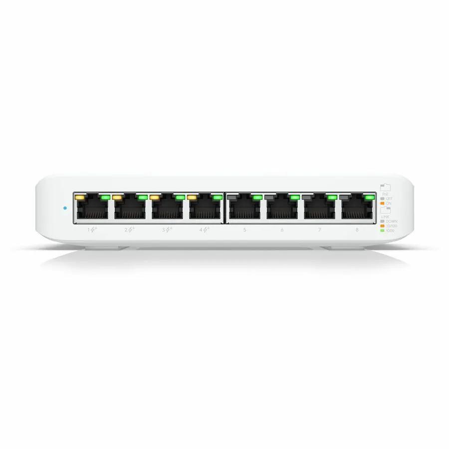 Ubiquiti UniFi USW-Lite 8-Port Gigabit PoE managed switch, white.