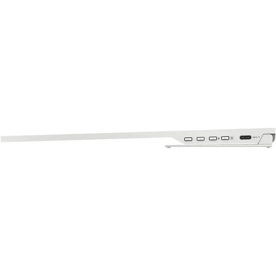 HP E14 G4 14-inch portable monitor, white, side view with ports.