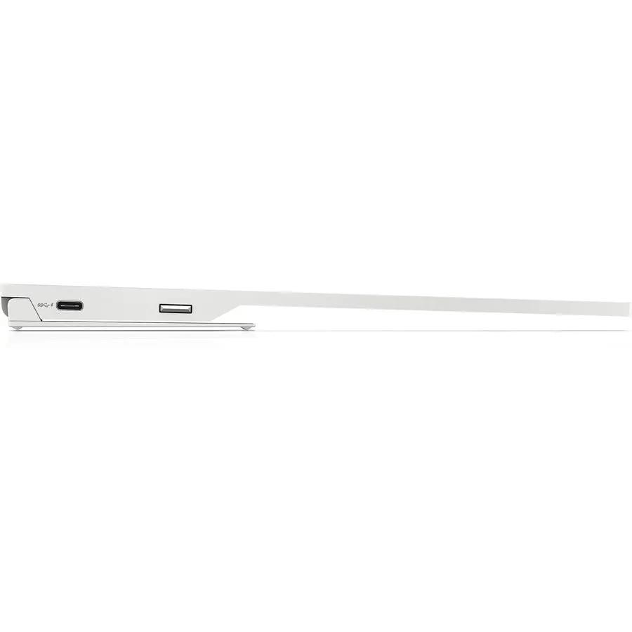 HP E14 G4 14-inch portable monitor, silver, side view with USB-C port.