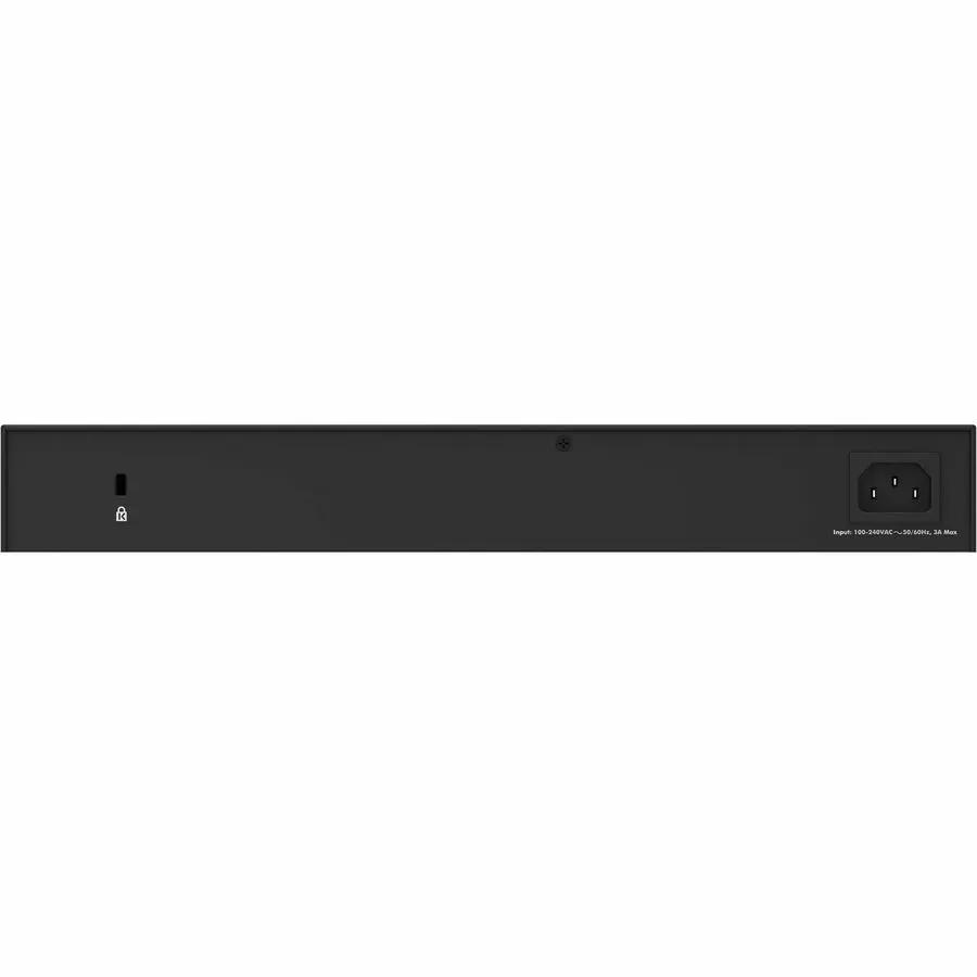 NETGEAR GS324 24-Port Gigabit Unmanaged Switch, 1U rack-mount, black front panel with power inlet on right