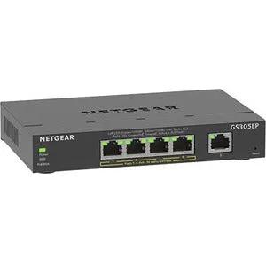 NETGEAR GS305EP 5-port Gigabit PoE+ smart managed switch with a compact grey chassis