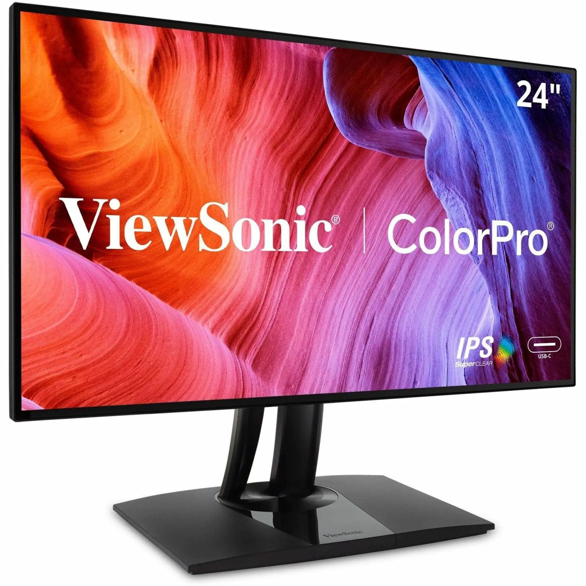 ViewSonic VP 2468a 24-inch IPS monitor on a black stand