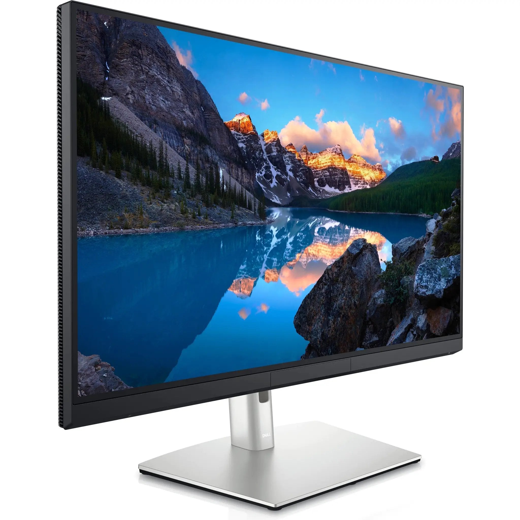 Dell UltraSharp UP3221Q 32-inch 4K UHD LCD monitor on silver stand