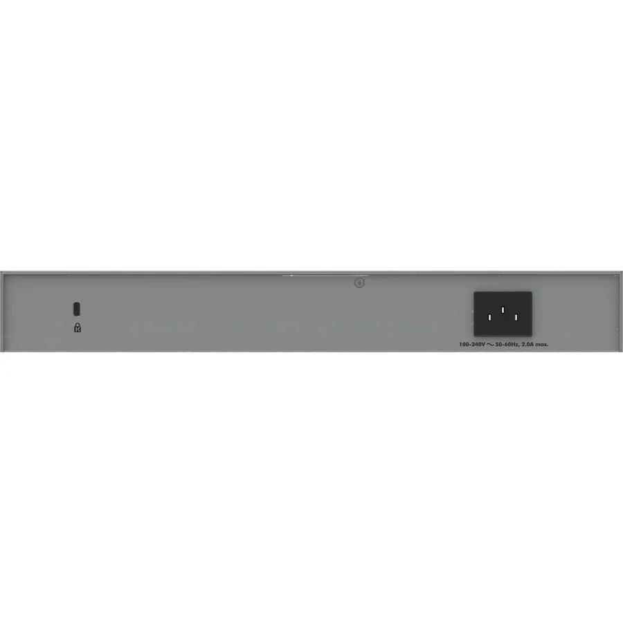 NETGEAR ProSAFE MS510TXM 8-Port Gigabit PoE SFP+ Managed Switch rear panel view, gray metal