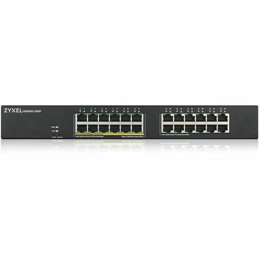 ZYXEL GS1900-24EP 24-Port Gigabit PoE+ Managed Switch in black