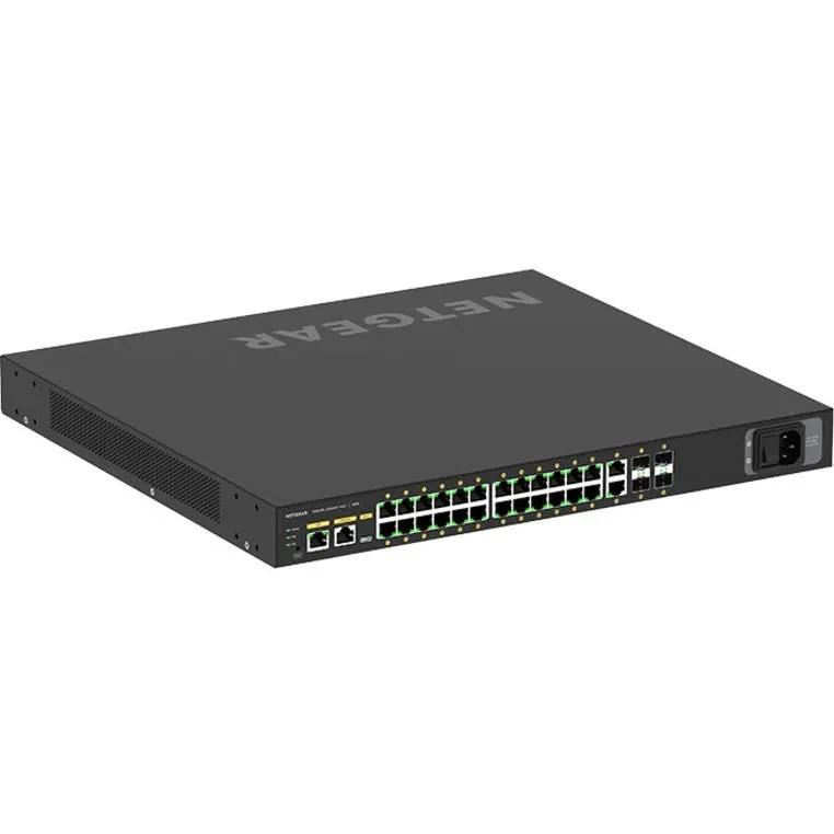 NETGEAR AV Line M4250 26-Port 10GbE PoE+ SFP+ Managed Switch, black metal chassis