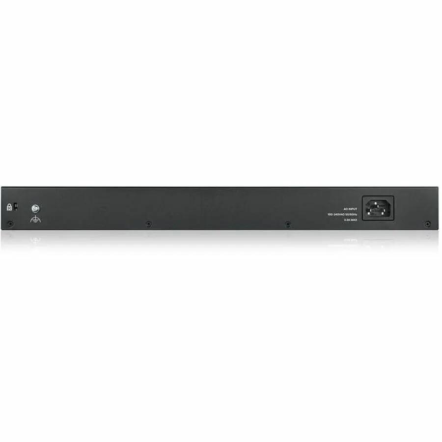 Zyxel GS1900 24-Port PoE+ SFP Switch, black chassis with rear power input