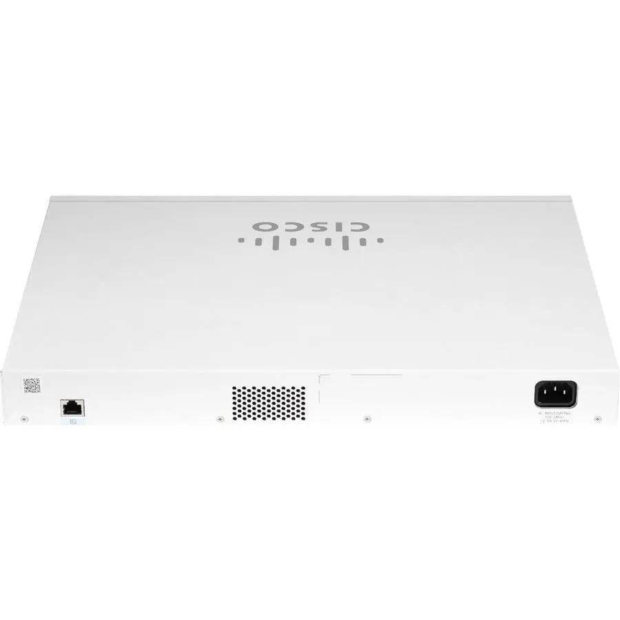 Cisco CBS220 48-Port Gigabit PoE SFP managed switch in white metal chassis