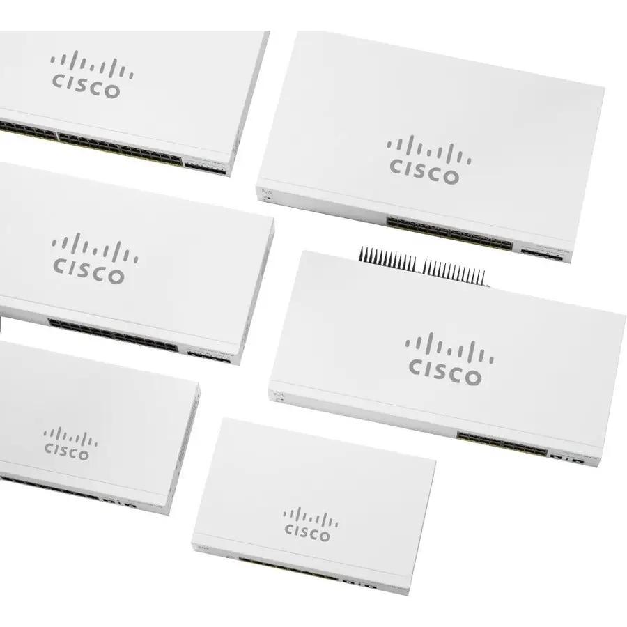 Cisco CBS220 48-Port Gigabit PoE SFP Managed Switches; white, multiple units shown