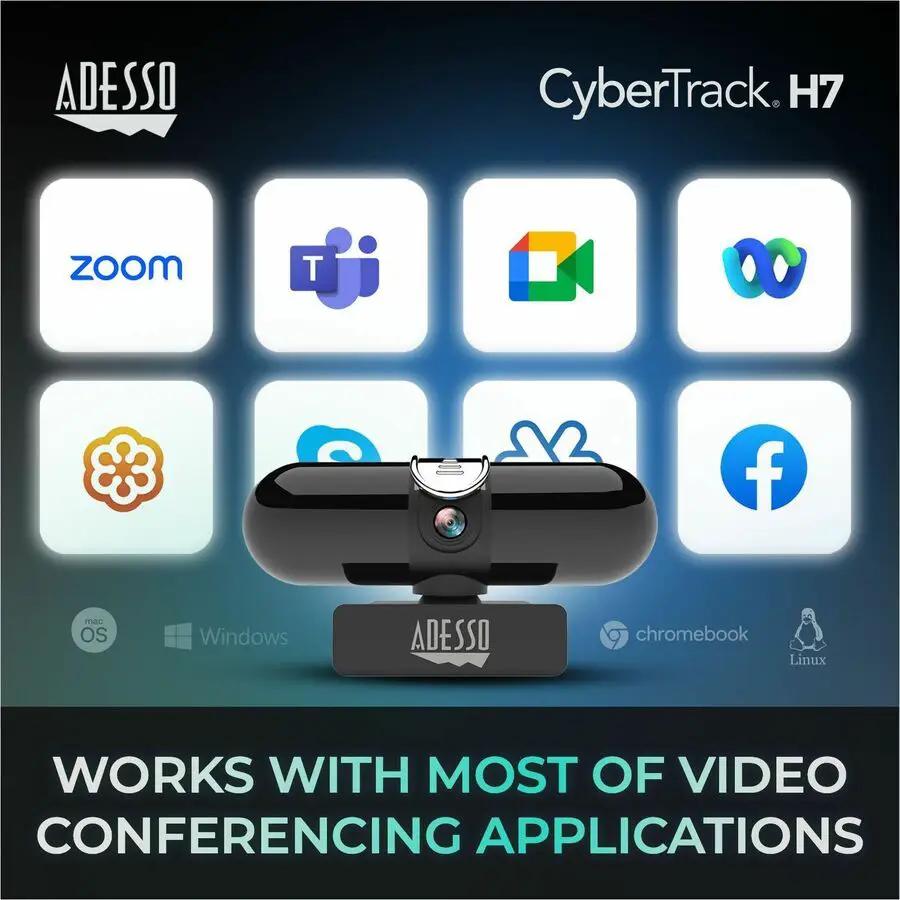 Adesso CyberTrack CyberTrack H7 Webcam - 4 Megapixel - 30 fps - USB 2.0 - TAA Compliant