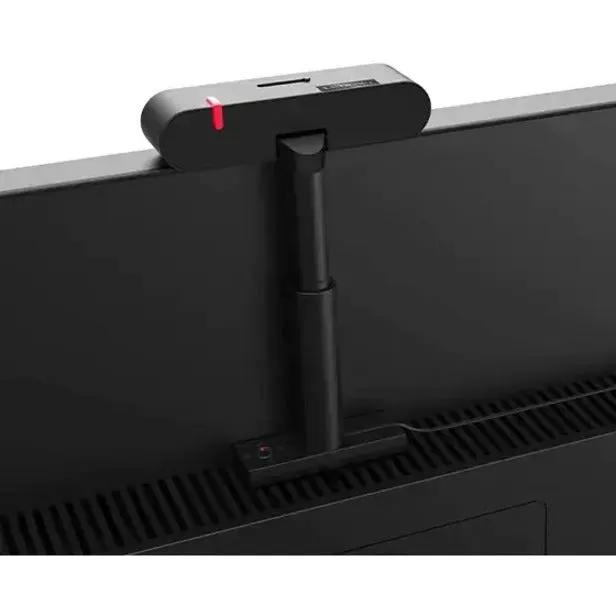 TS MC50 monitor webcam mounted on top edge of a black Lenovo monitor