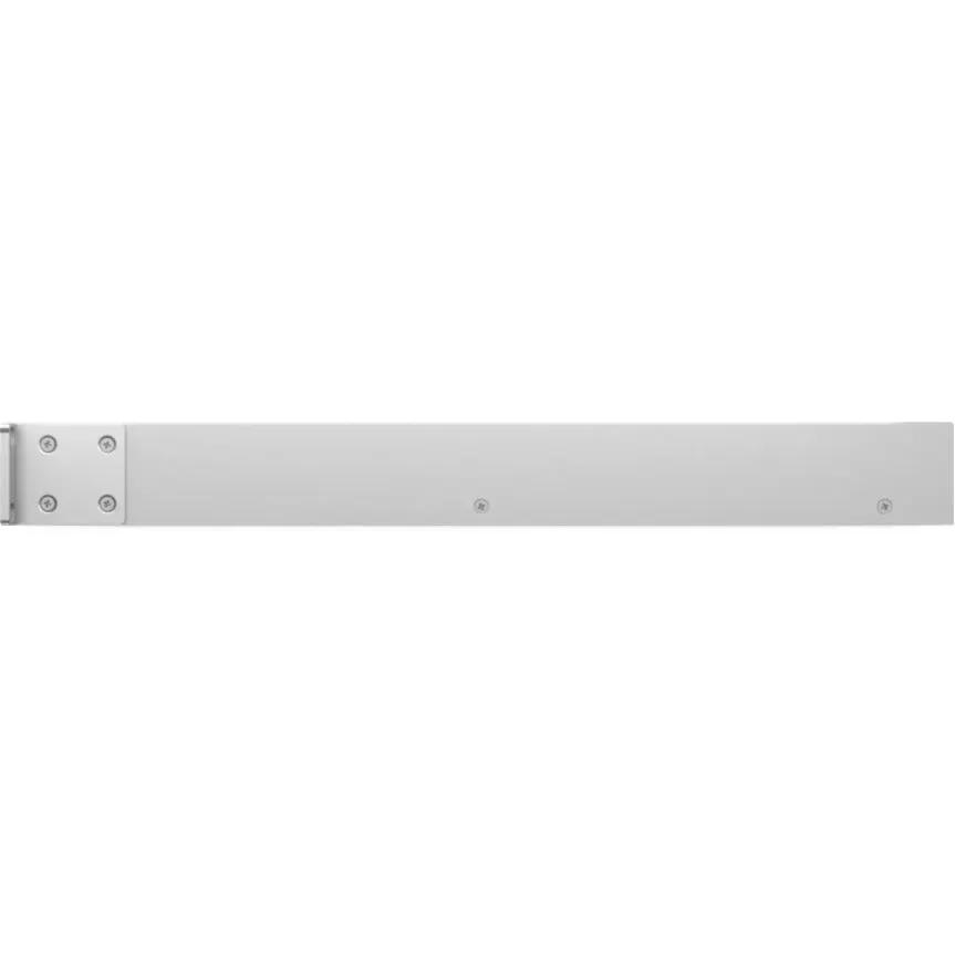 USW mounting rail for UniFi switch, silver metal bracket with screws