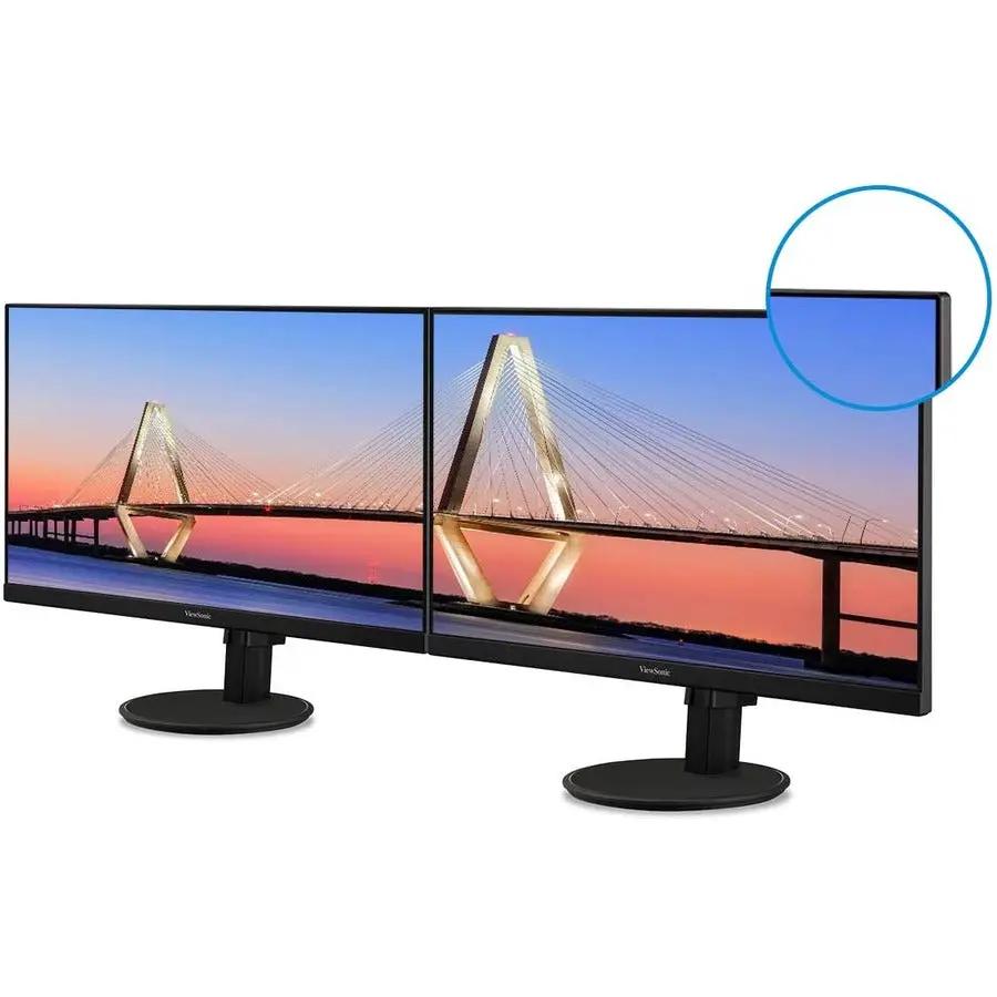 Two ViewSonic VA2247MH 22-inch monitors on black stands